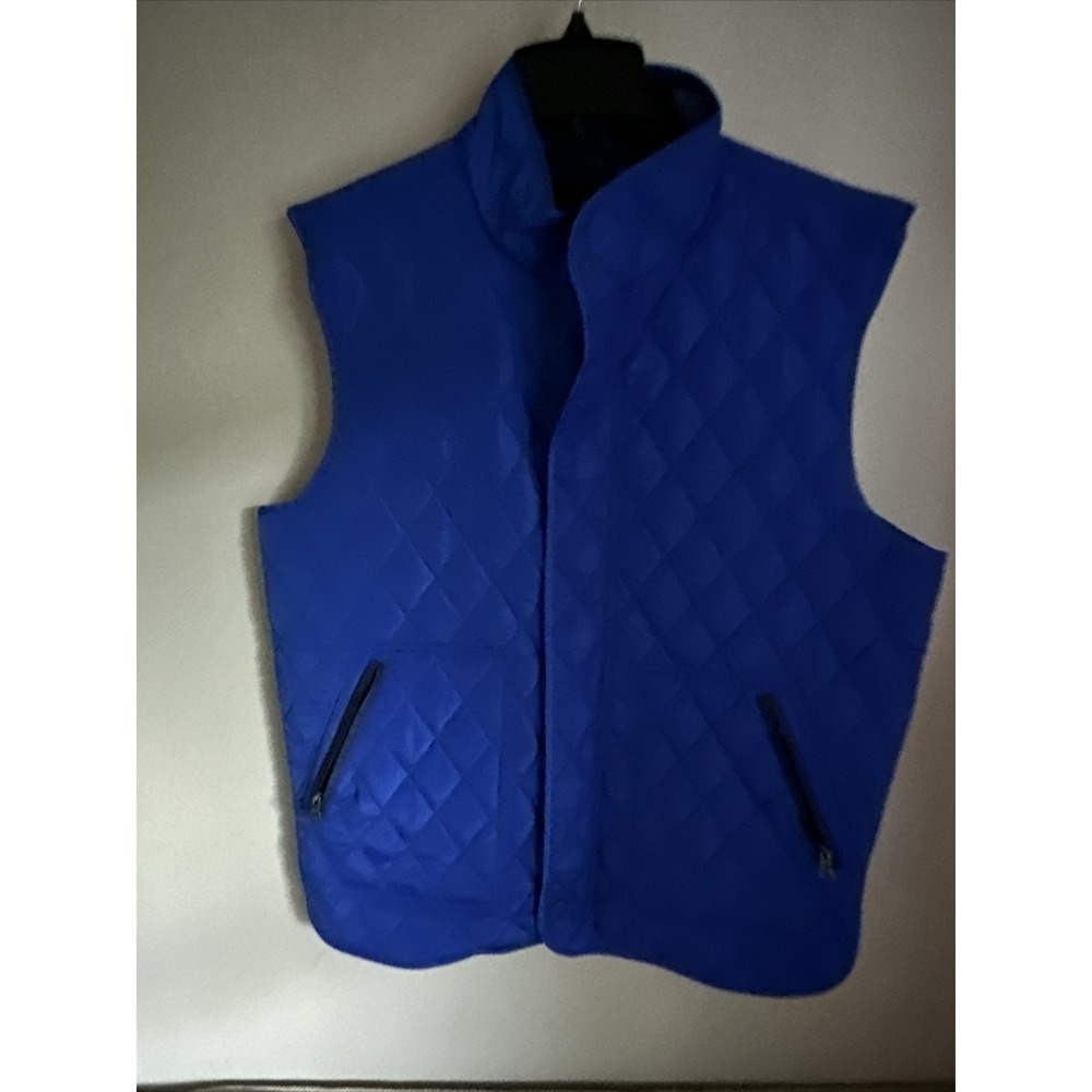 Tailorbyrd Collection Mens Royal‎ Blue Quilted Vest Diamond Stitch Full Zip Med
